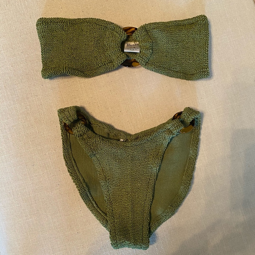 Hunza G Gloria Seersucker Bandeau Bikini